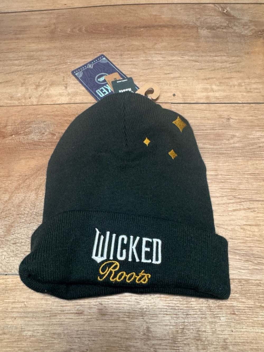 NWOT Roots x Wicked Movie Collaboration Embroidered Beanie O/S